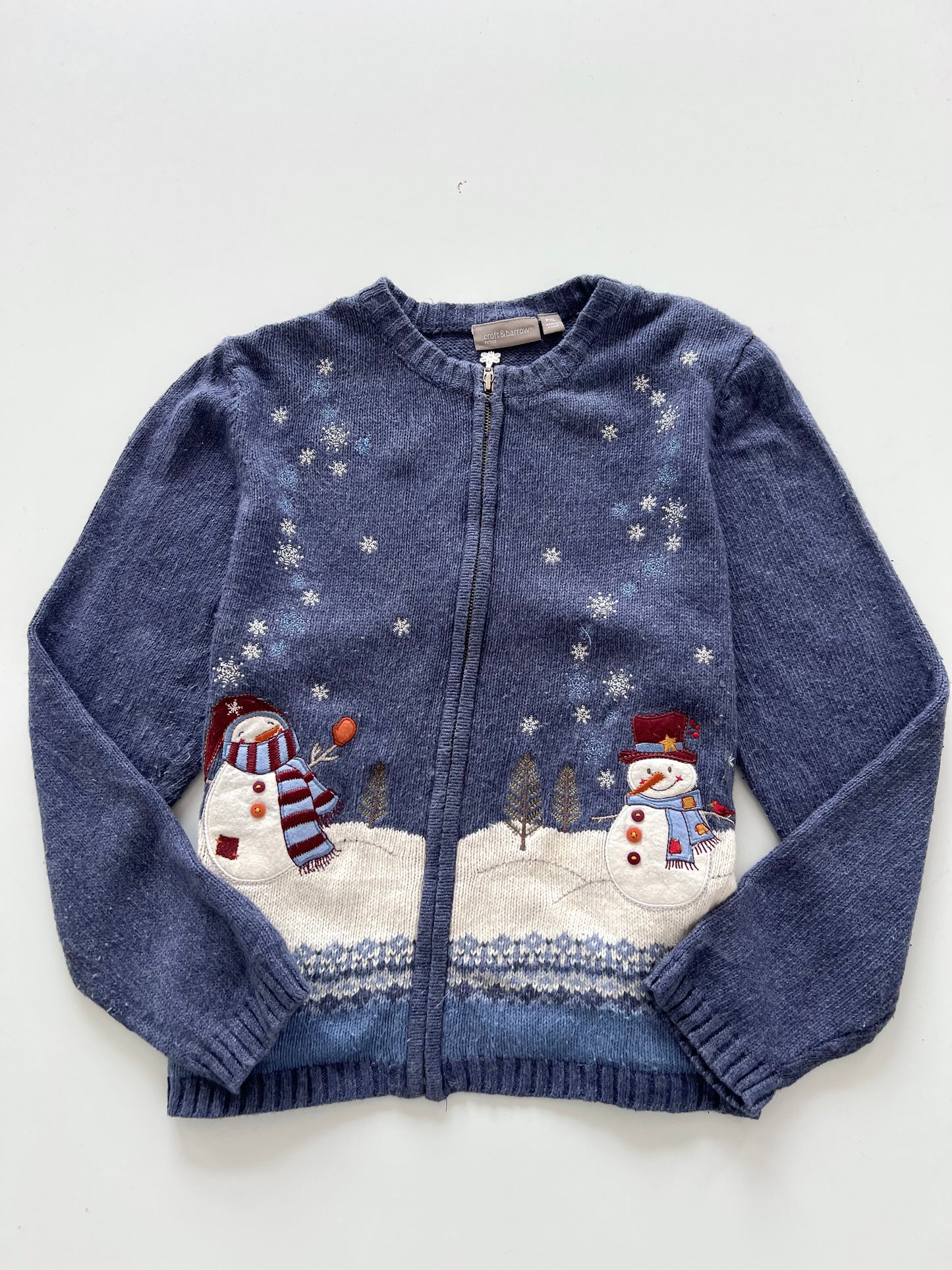 Croft&Barrow Embroidered Christmas Zipper-Bust 46