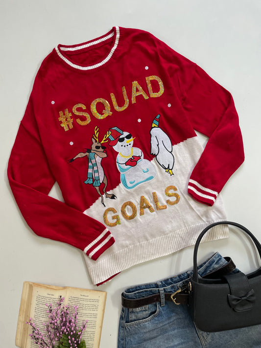 Squad Goals Christmas Sweater - Bust 38 to 42