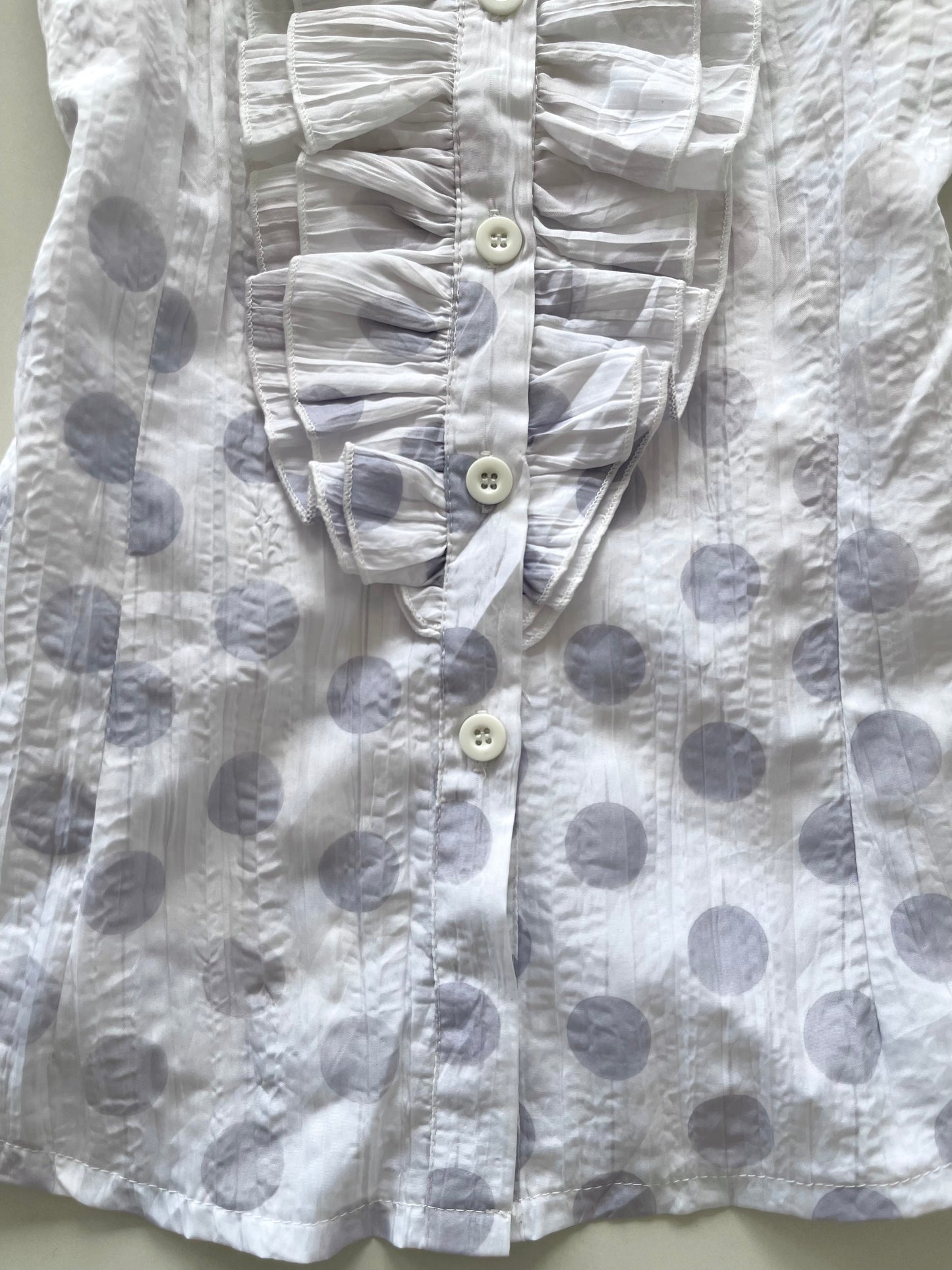 White Ruffle Y2k Top-Bust 36