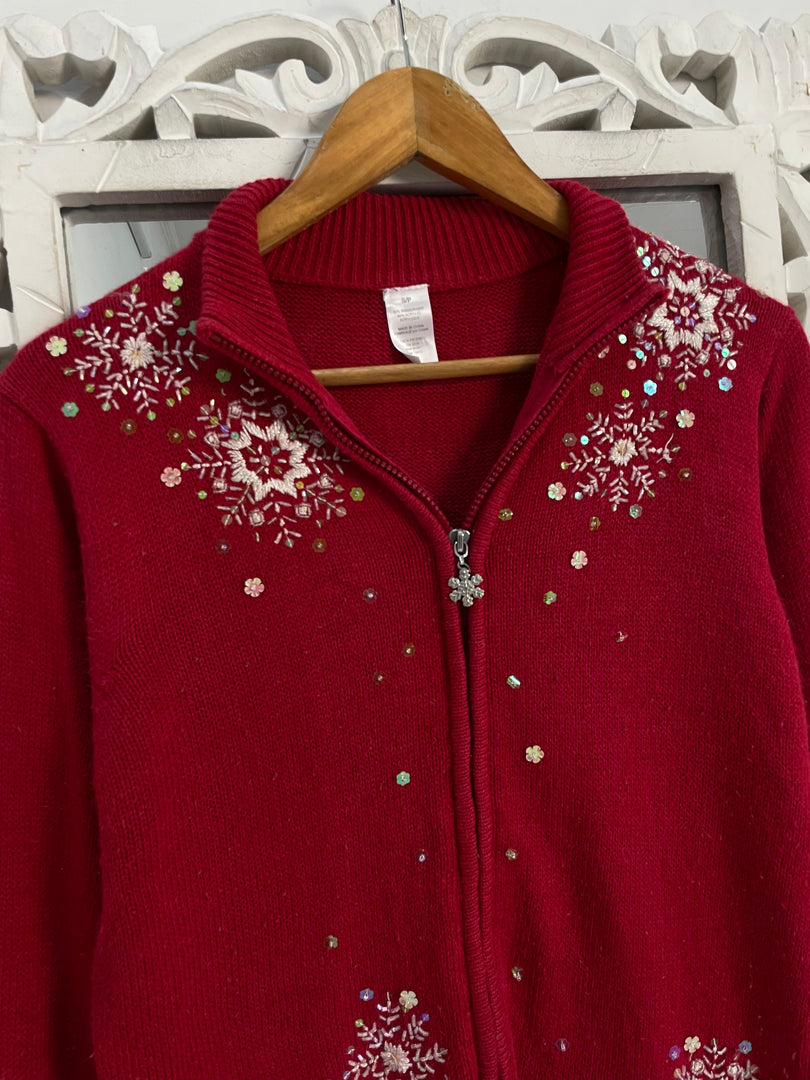 Embroidered Vintage Sweater-Bust 38