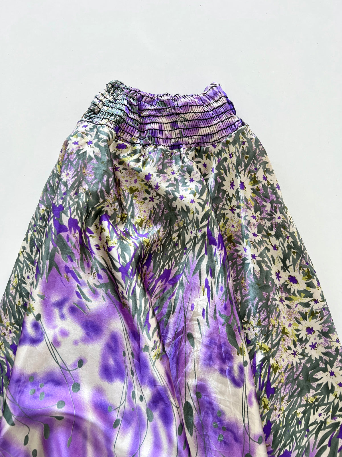 Vintage Asymmetric Satin Skirt-Waist 24 to 28