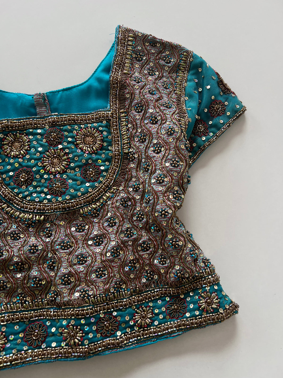 Heavily Embroidered Desi Top-Bust 32
