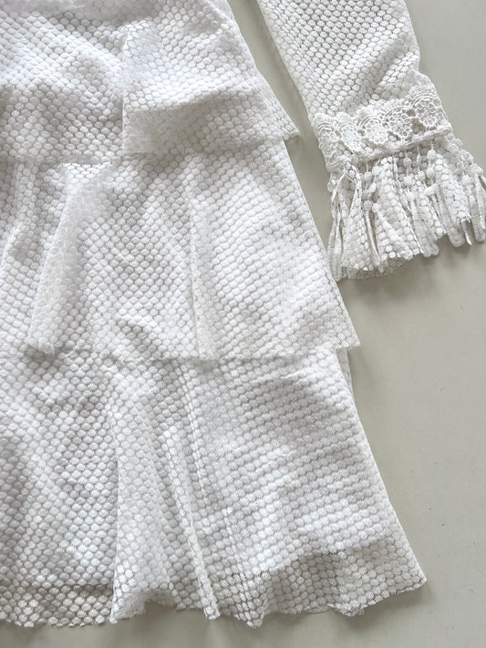 Niracle White Ruffle Dress-Bust 36 to 38