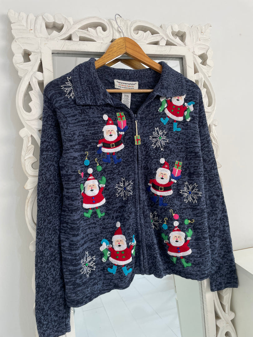 Tiara Embroidered Christmas Sweater-Bust 42