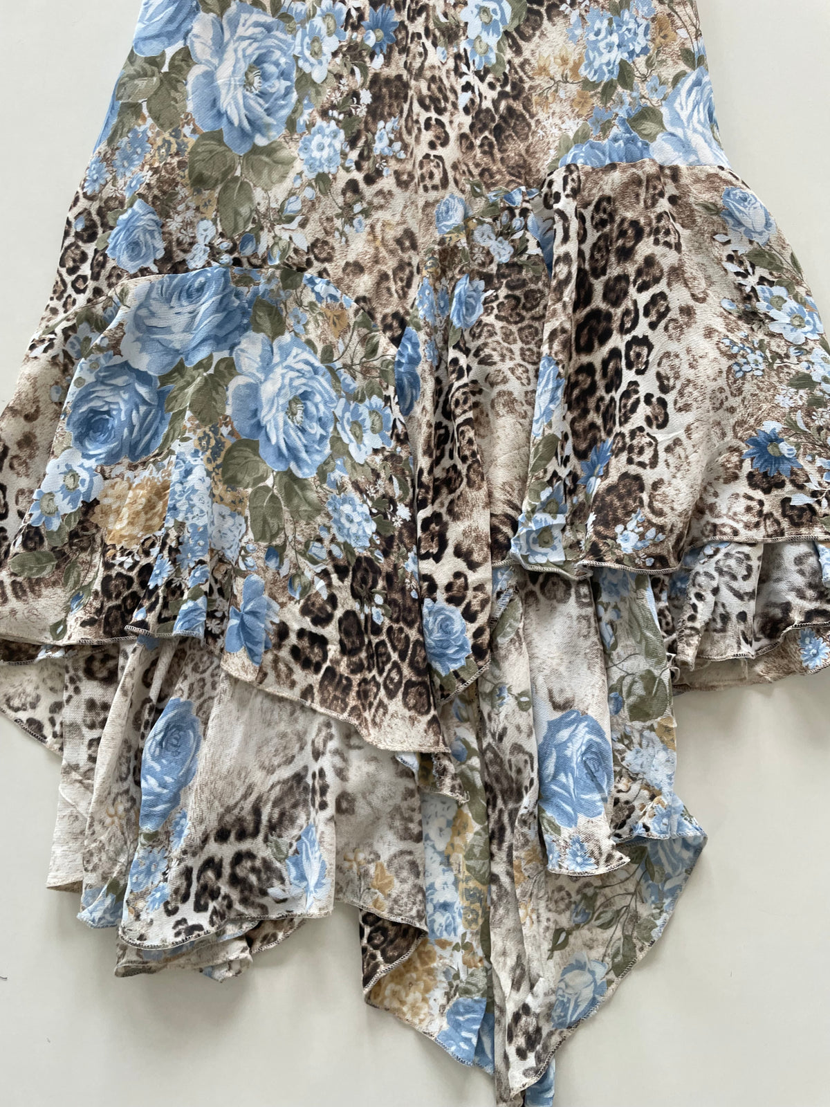 Asymmetric Vintage Floral Skirt-Waist 38