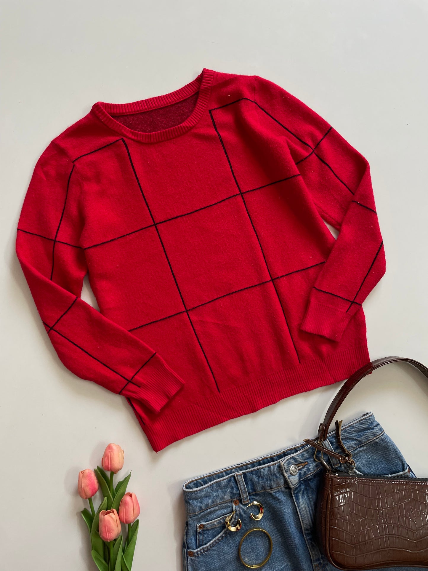 CHERRY RED SWEATER BUST- 32 to 36