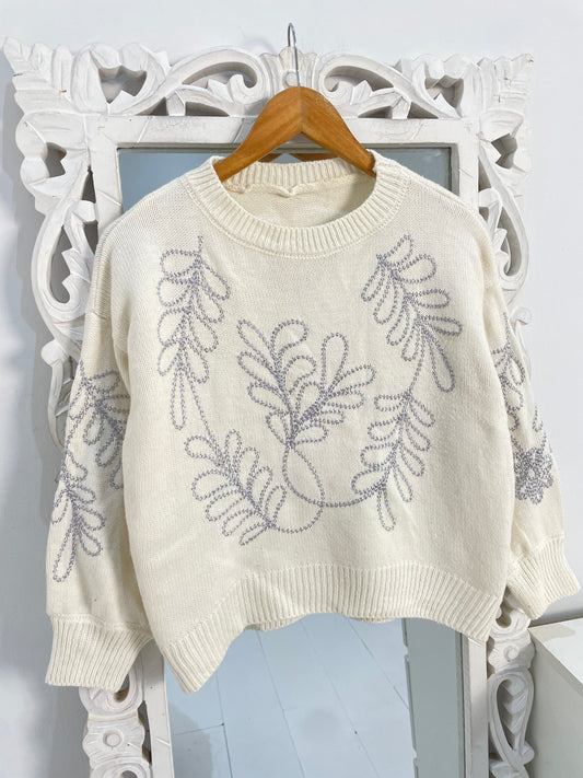 Embroidered Vintage Sweater-Bust 42