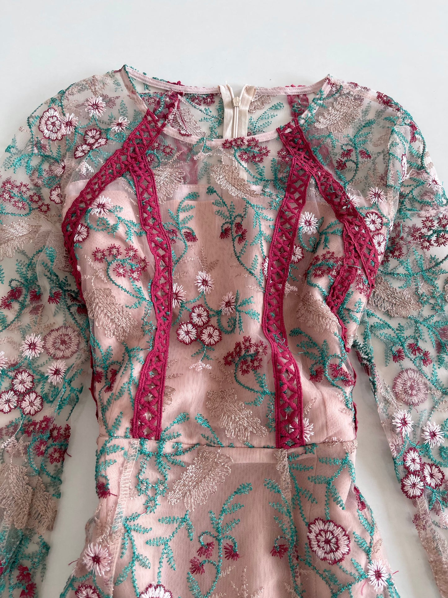 Vintage Embroidered Dress-Bust 34
