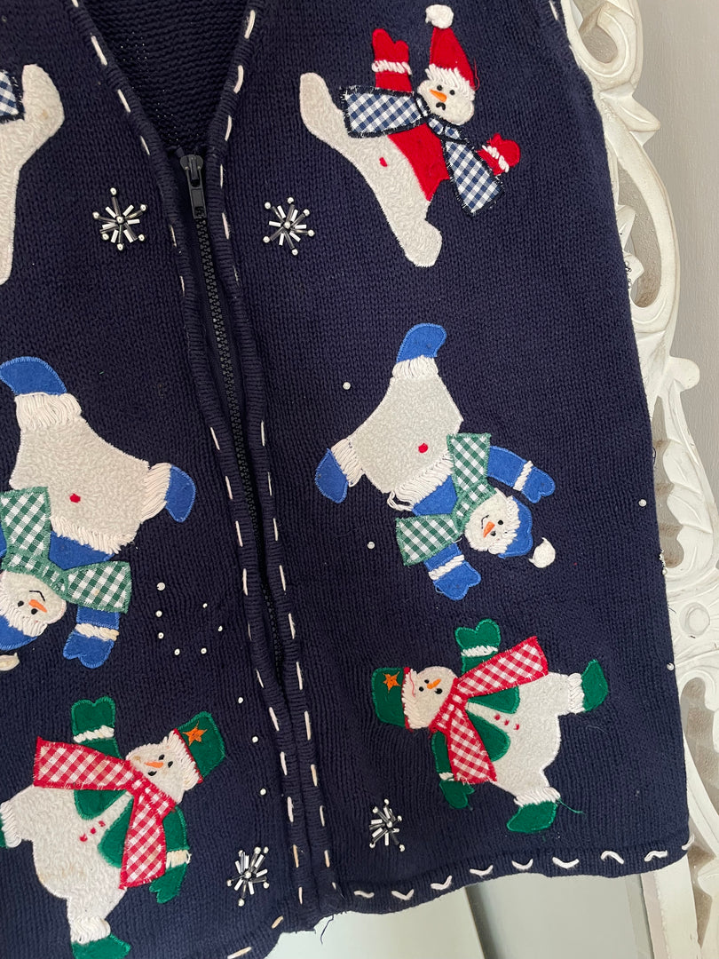 Bobbie Brooks Embroidered Christmas Sweater Vest-Bust 48