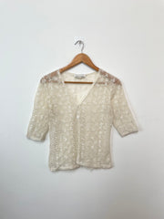 Xcepsion Sheer Embroidered Top-Bust 32