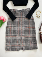 Load image into Gallery viewer, Grey Plaid Long Skirt-Waist 26
