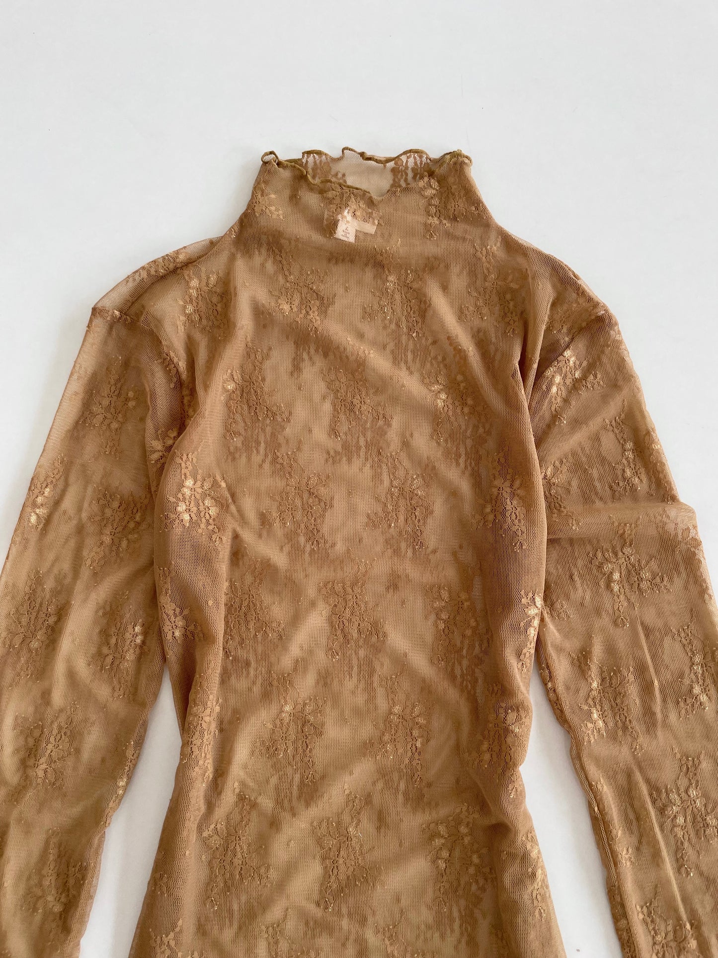 Hem & Thread Lace Sheer Top-Bust 34 to 36