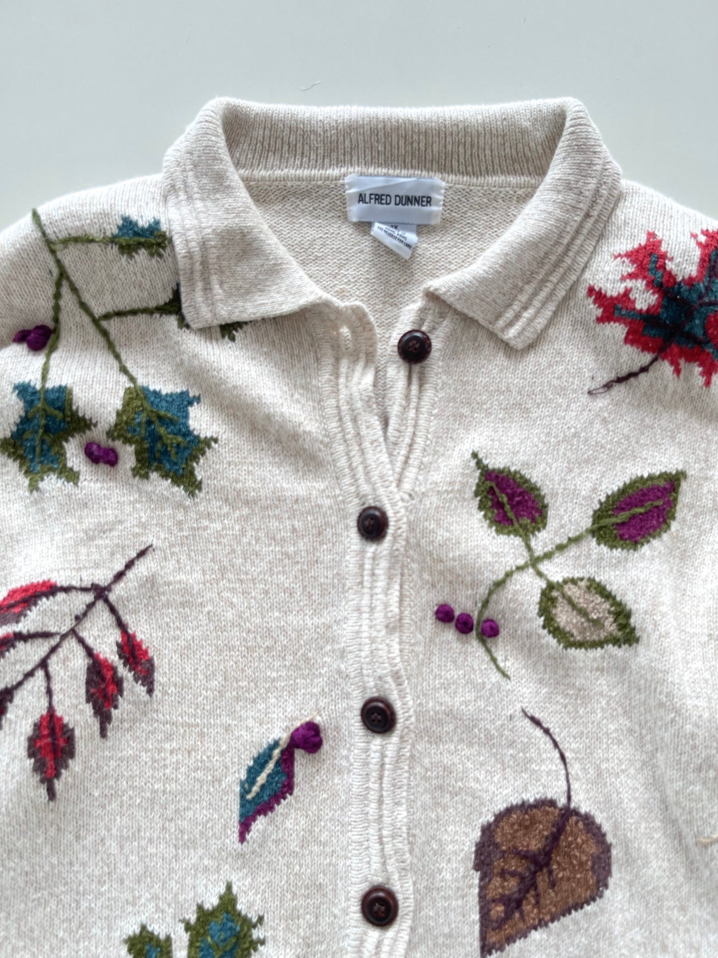 Alfred Dunner Embroidered Vintage Cardigan-Bust 48