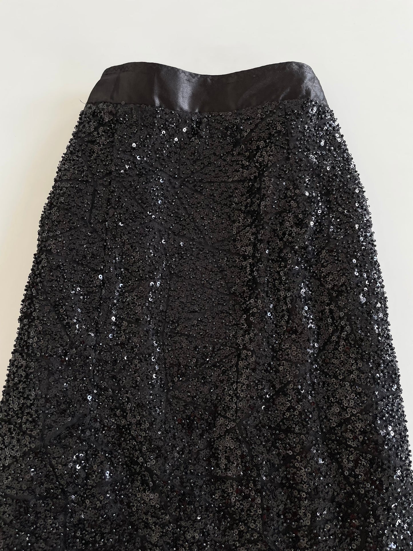 Heavily Embroidered Lacy Sequin Skirt -Waist 34