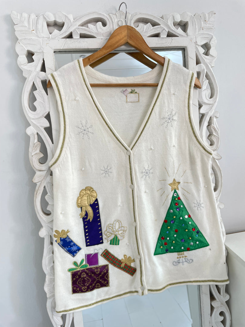 Christmas Sweater Vest-Bust 40