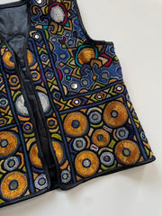 Leatherette Embroidered Top-Bust 32