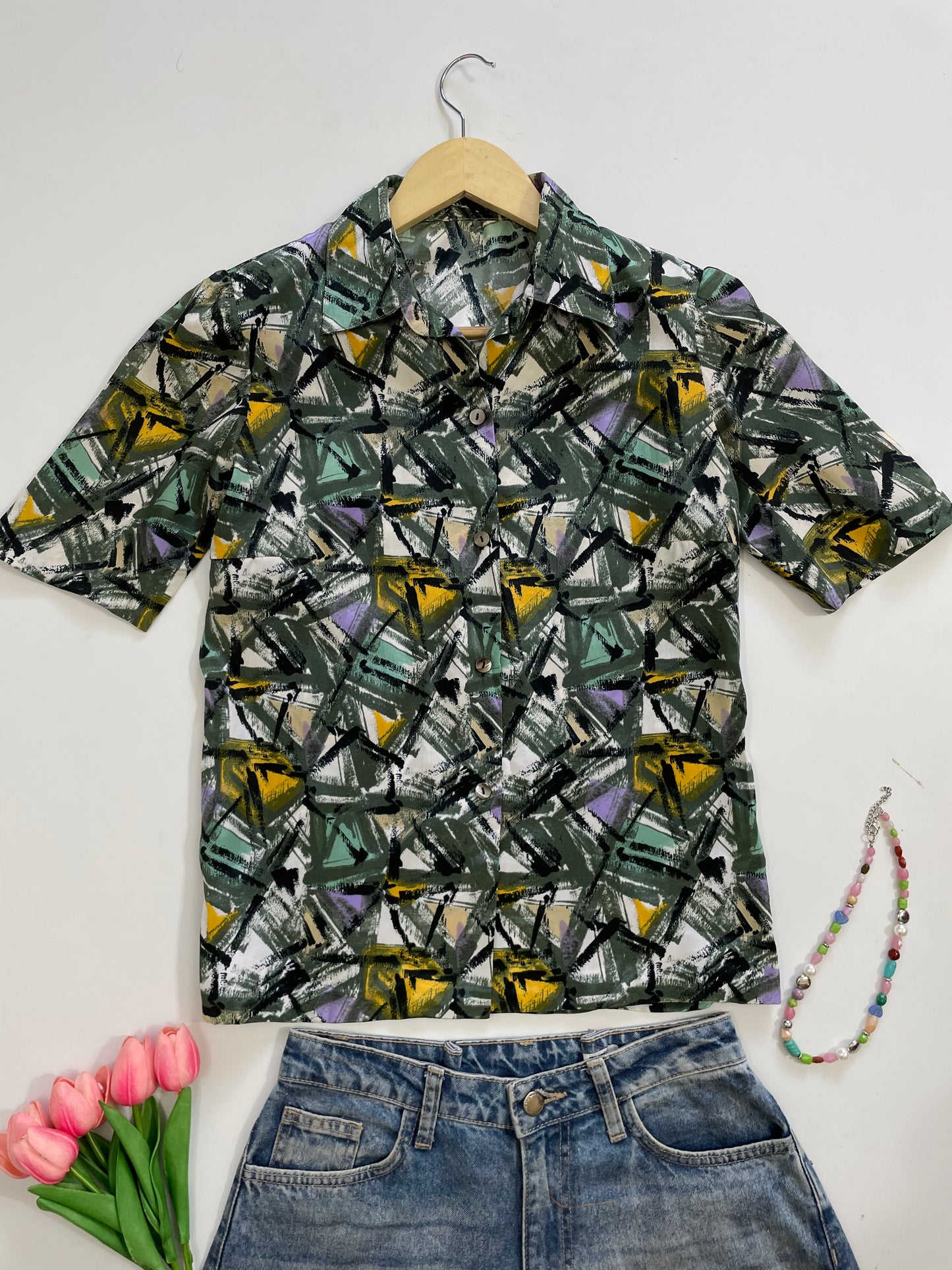 Abstract Print Shirt-Bust 34