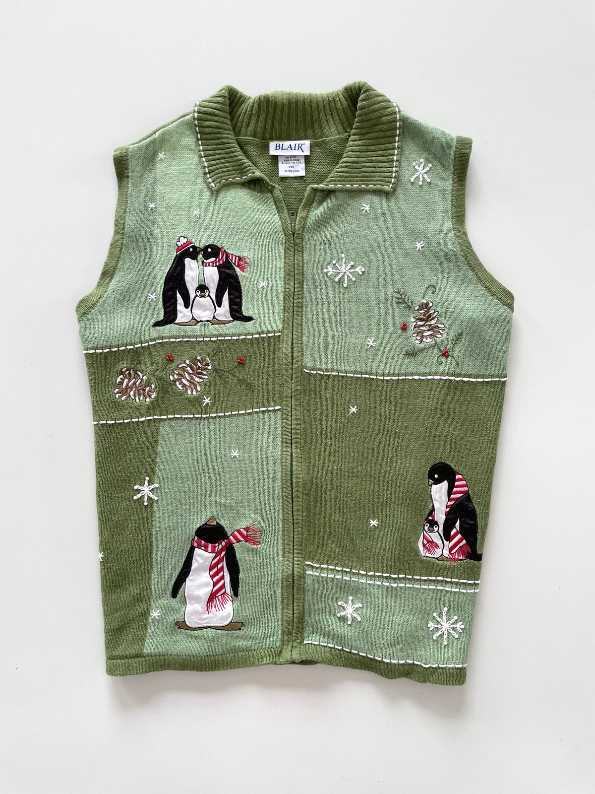 Blair Christmas Embroidered Vest Sweater-Bust 54