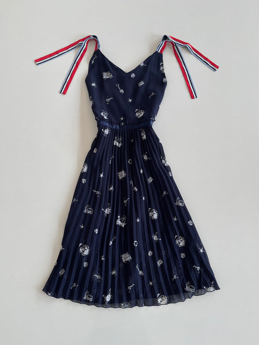 Floral Pleated Dress-Bust 34
