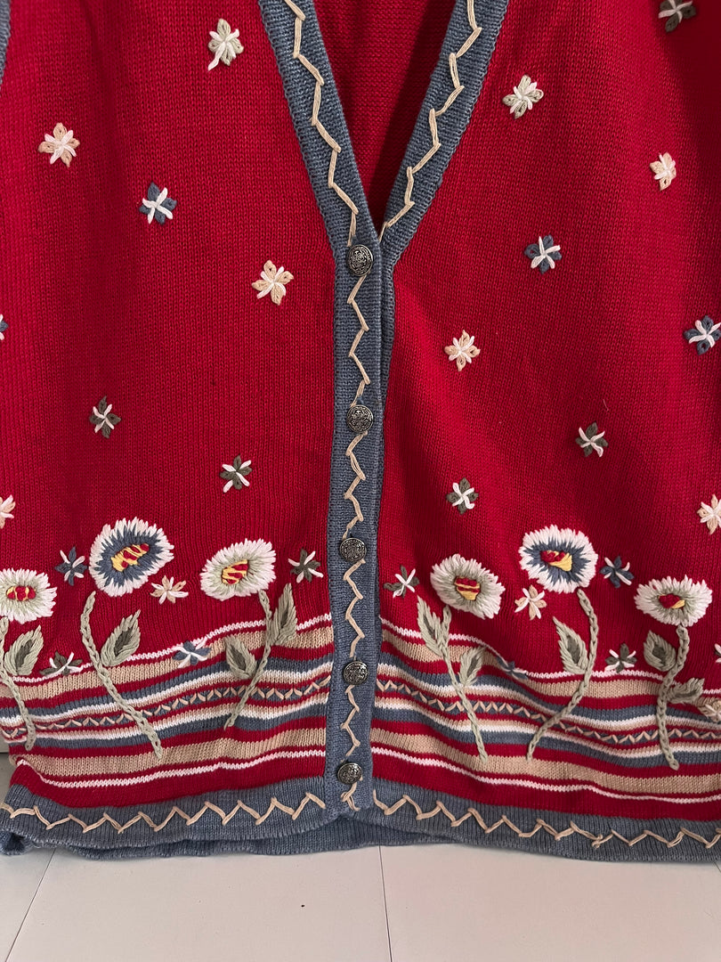 Koret City Blues Embroidered Sweater Vest-Bust 40