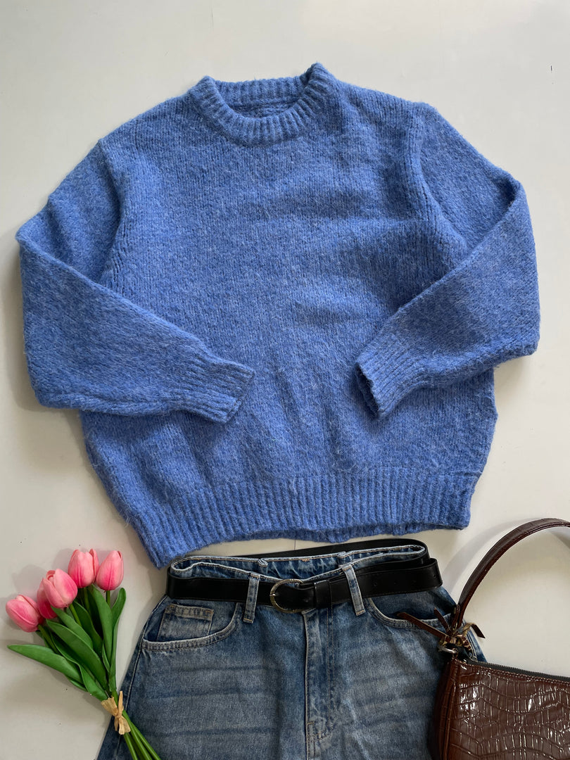 Fizz Blue Soft Chunky Sweater-Bust 44