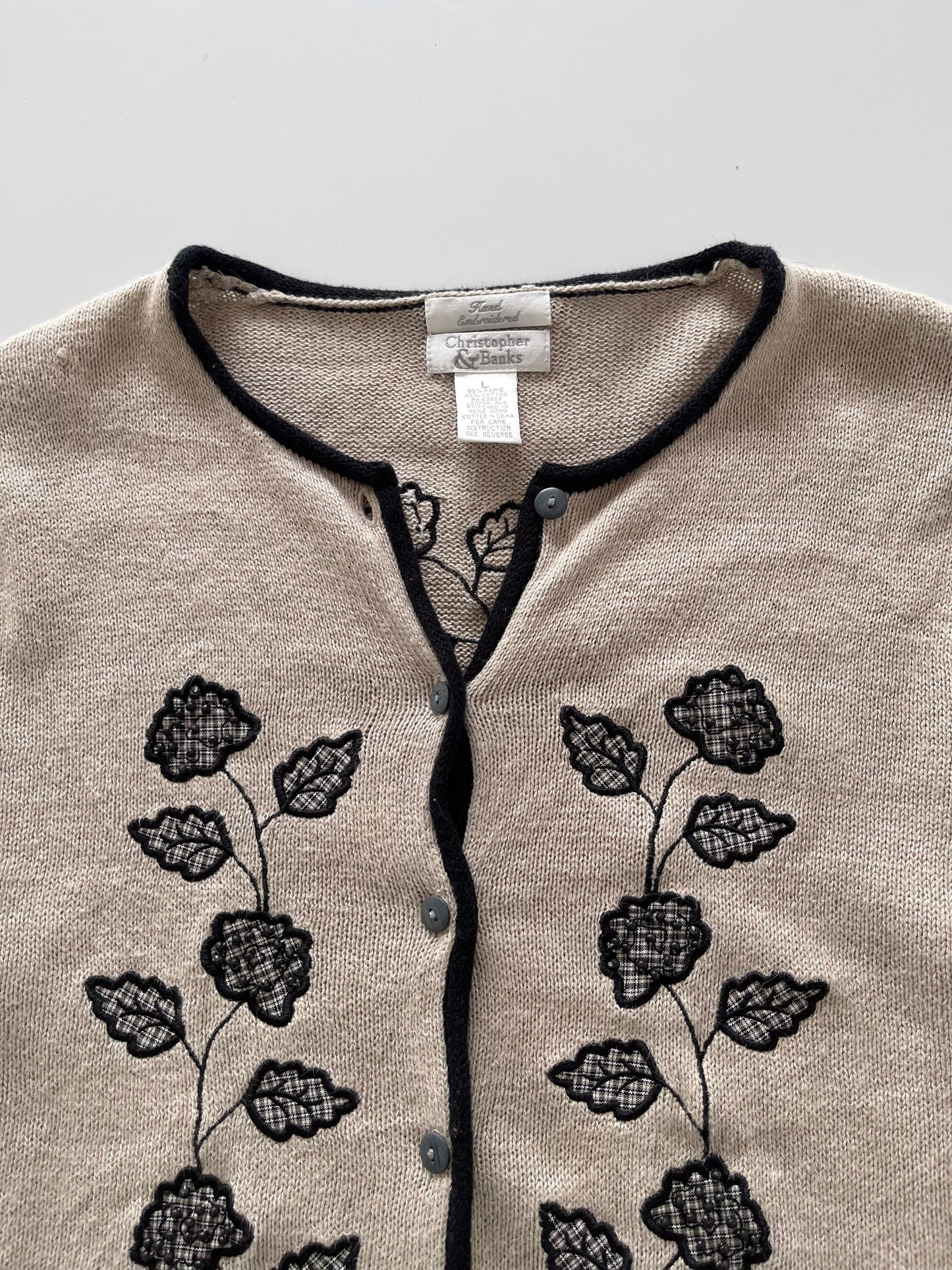 Christopher&Banks Hand Embroidered Cardigan-Bust 44
