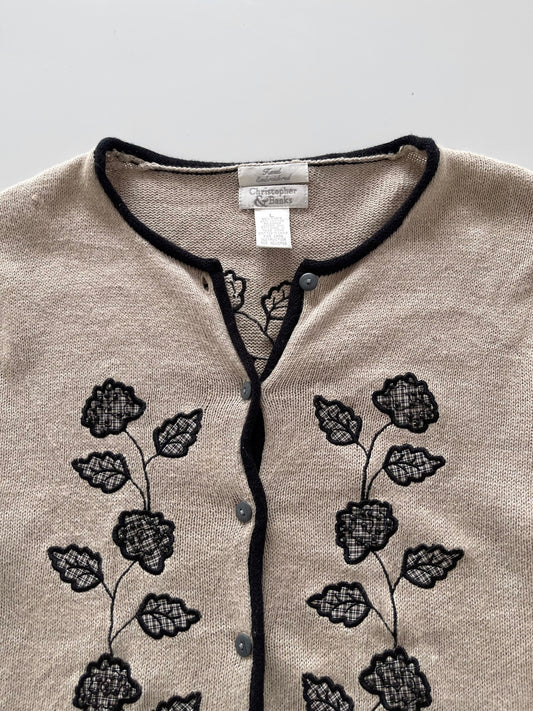 Christopher&Banks Hand Embroidered Cardigan-Bust 44