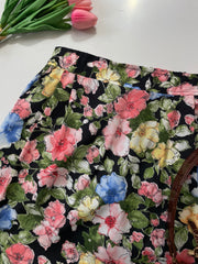 Floral Skirt with pockets-Waist 26 to 28