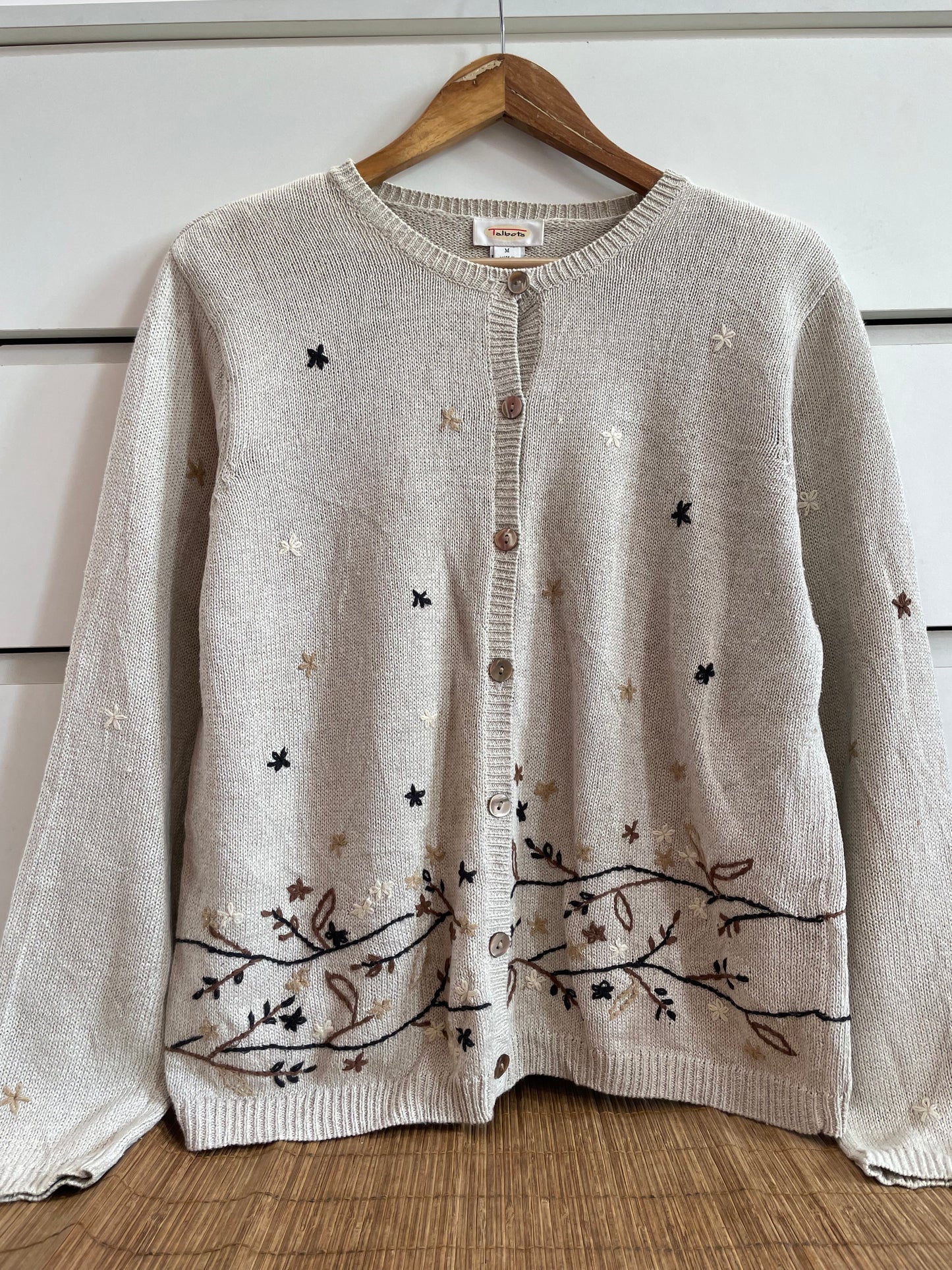 Talbots Embroidered Vintage Sweater-Bust 42