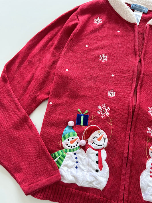 Classic Elements Christmas Zip Up Sweater-Bust 46