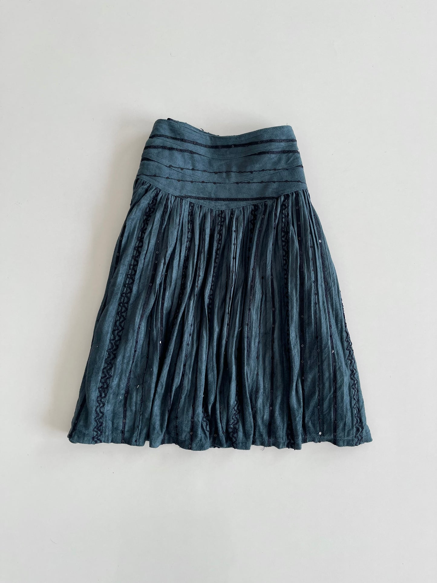 Sequin Suede Skirt-Waist 32
