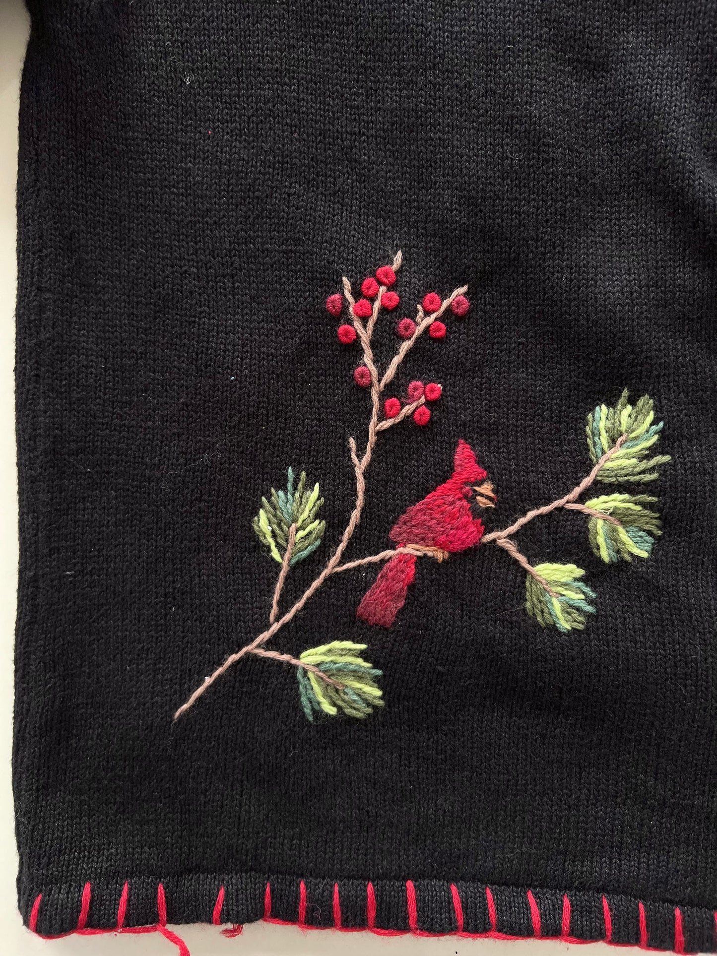 Coldwater Creek Hand Embroidered Vintage Sweater-Bust 42