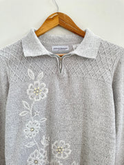 Alfred Dunner Embroidered Vintage Sweater-Bust 38