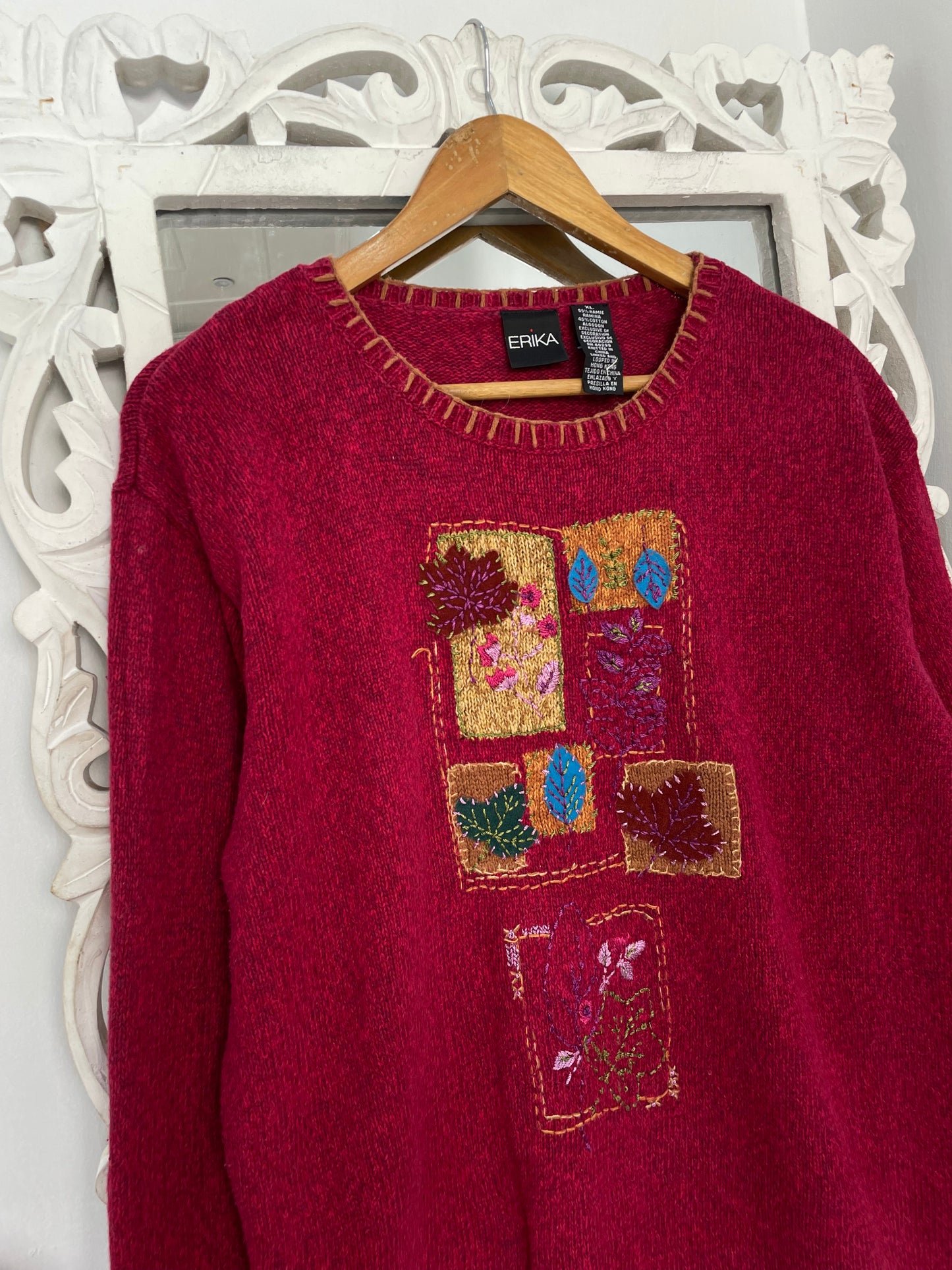 Erika Embroidered Vintage Sweater-Bust 46