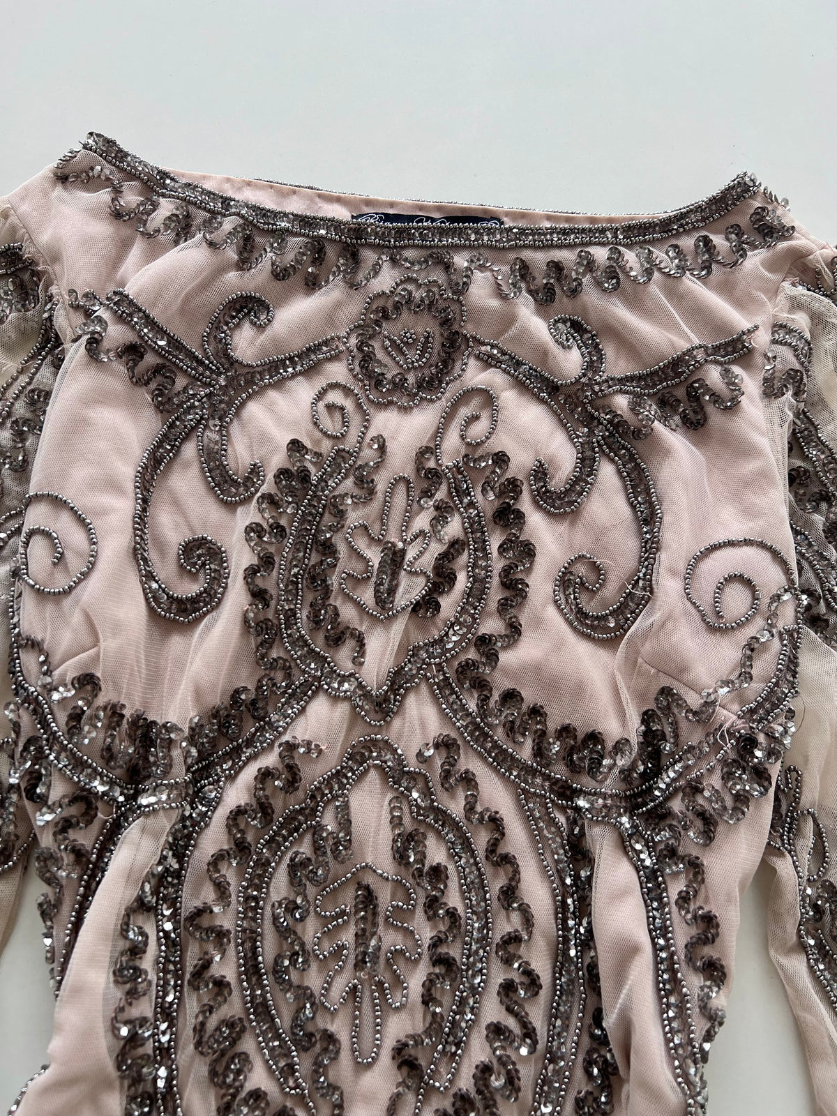Pisarro Nights Heavily Embroidered Dress-Bust 36