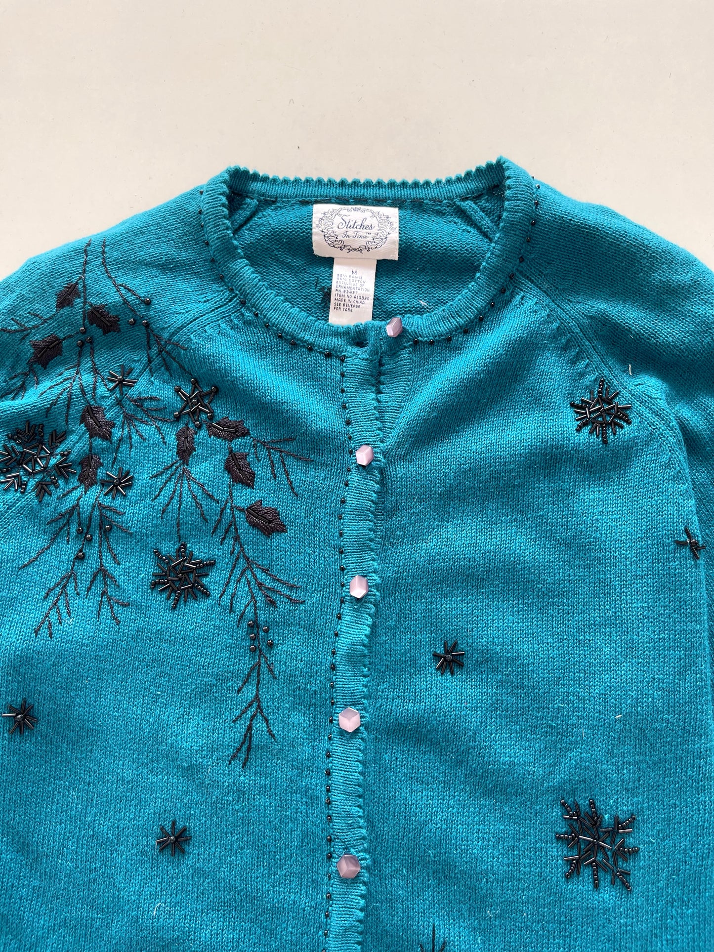 Stitches In Time Embroidered Sweater-Bust 42