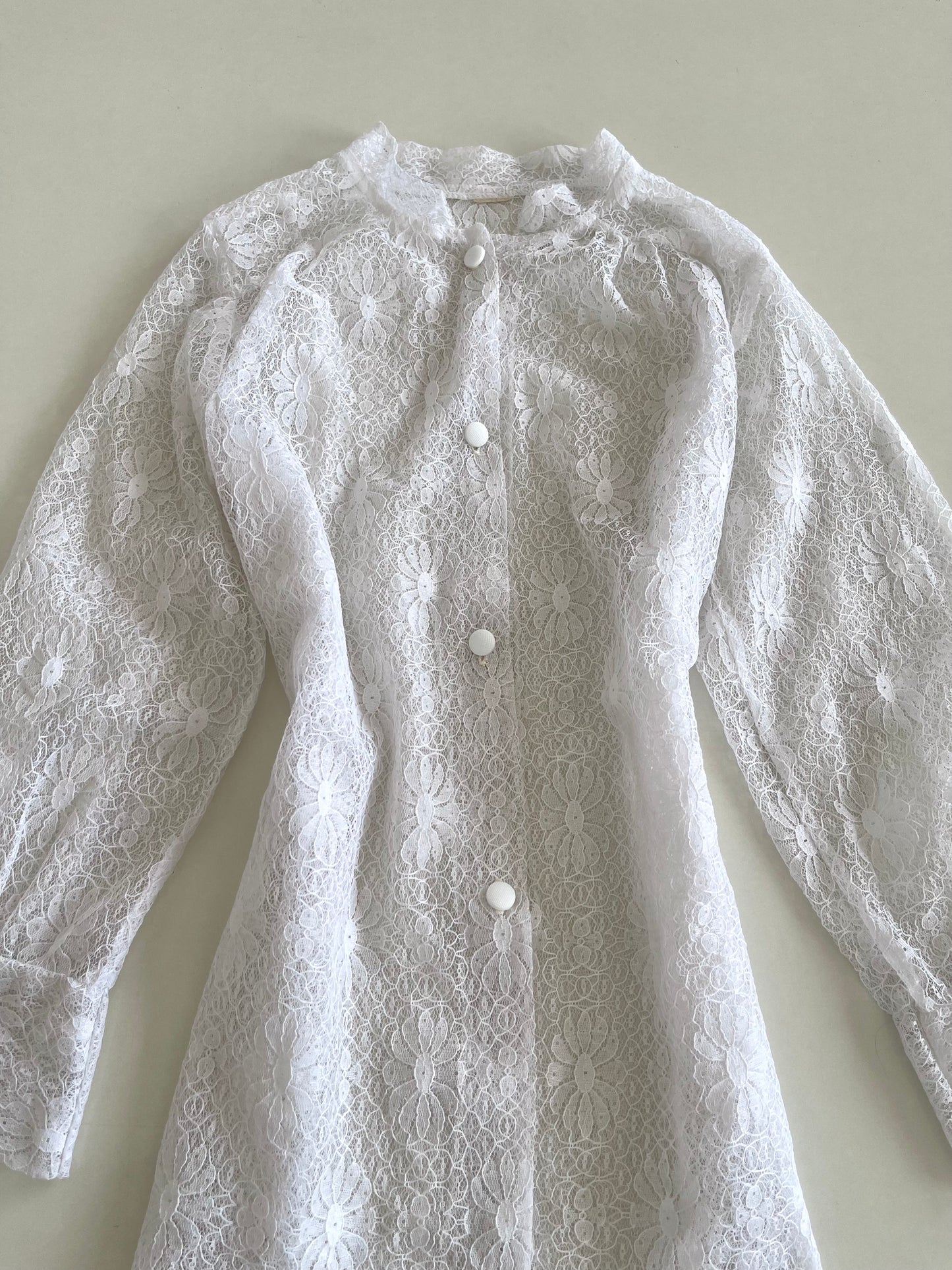 Vintage Lace Sheer Shirt -Bust 42