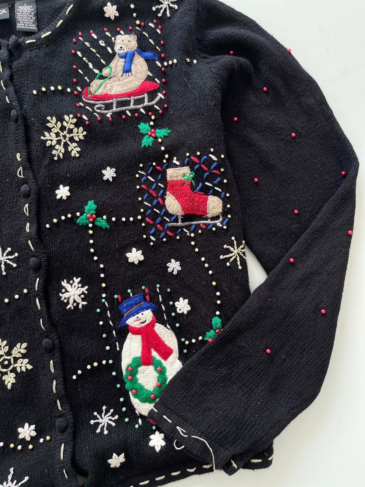 Erika Christmas Embroidered Sweater-Bust 48