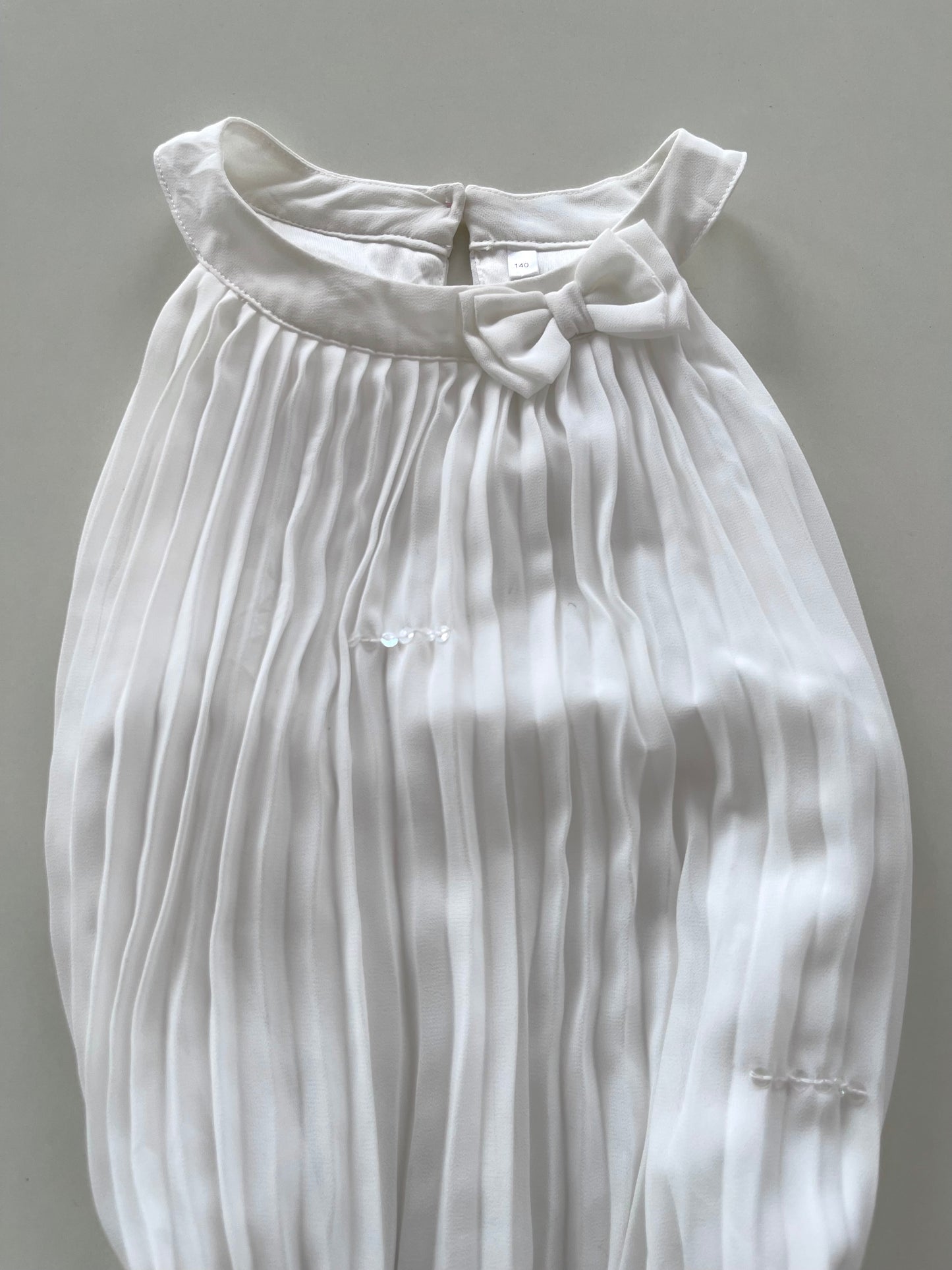 Bow Pleated White Top-Bust 34