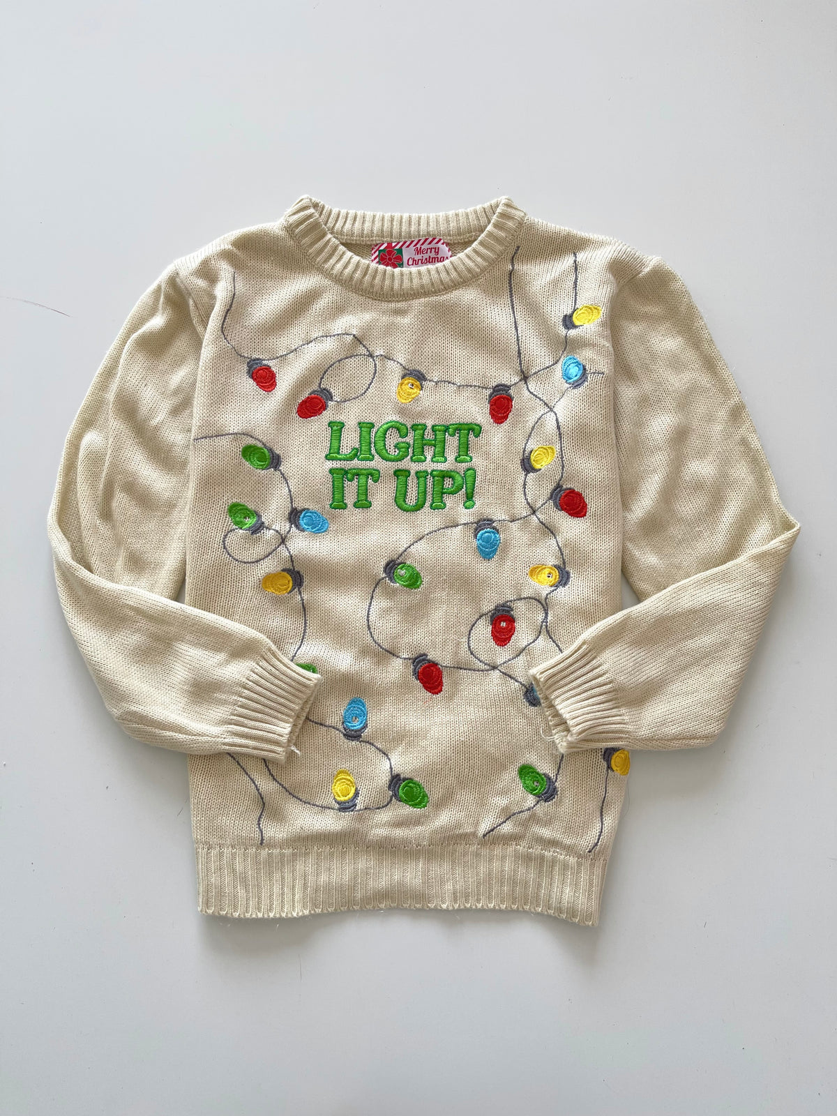 Merry Christmas Embroidered Sweater-Bust 42