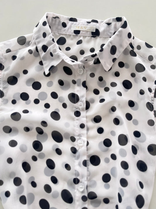 M&v Polka Dot Sheer Shirt-Bust 38