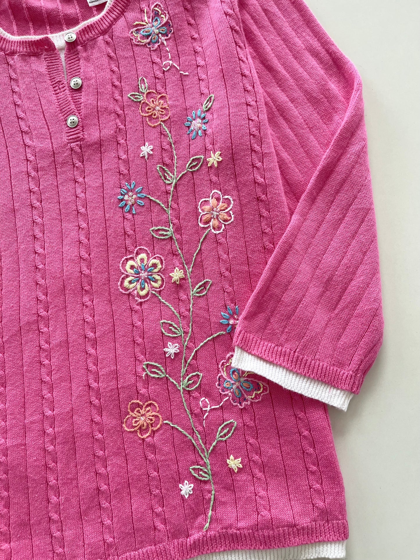Alfred Dunner Embroidered Vintage Sweater-Bust 46