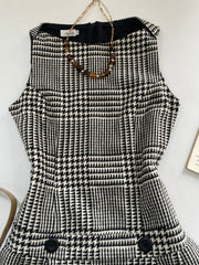 Blanco Houndstooth Winter Dress-Bust 34
