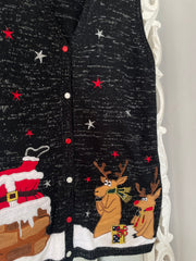 Embroidered Christmas Sweater Vest-Bust 44