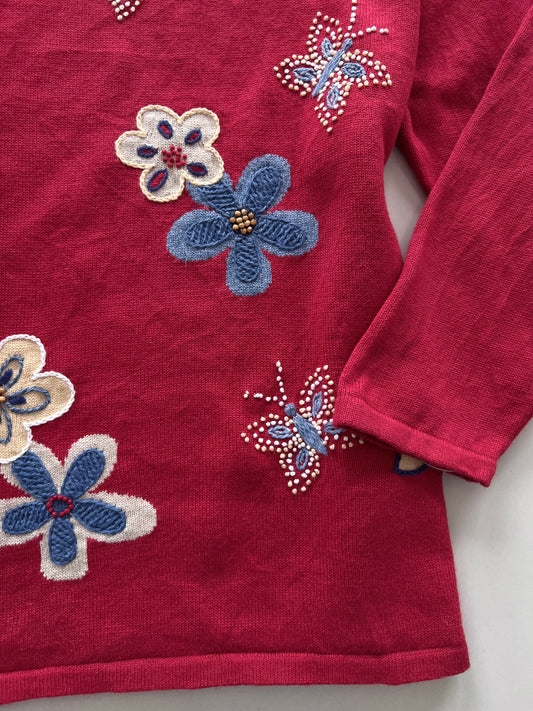 Alfred Dunner Embroidered Sweater-Bust 42