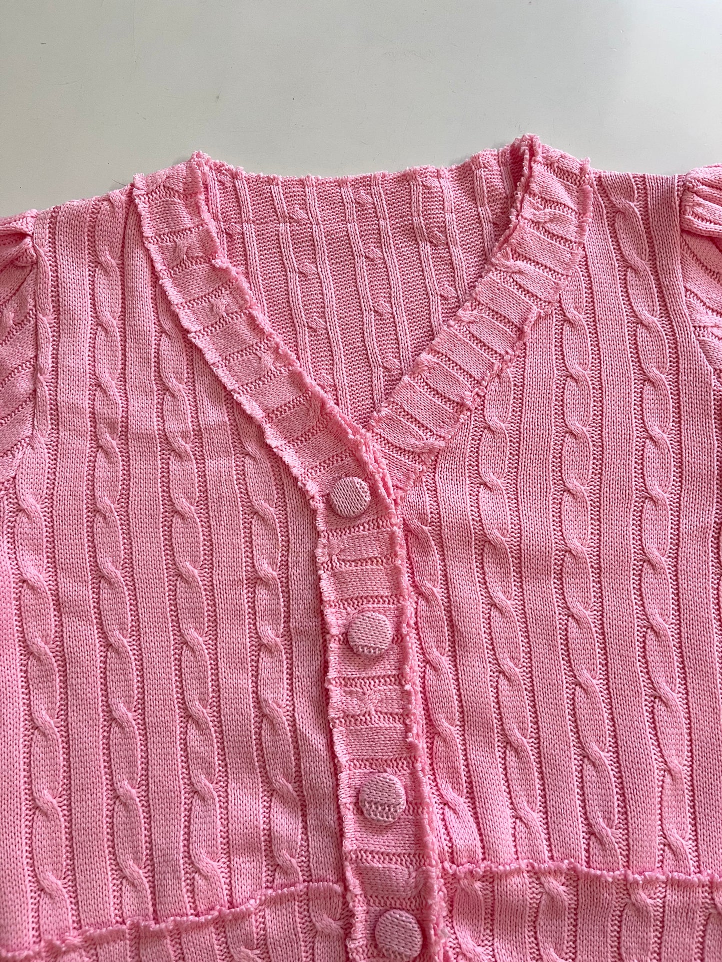 Pink Cable Knit Sweater Vest - Bust 32 to 34