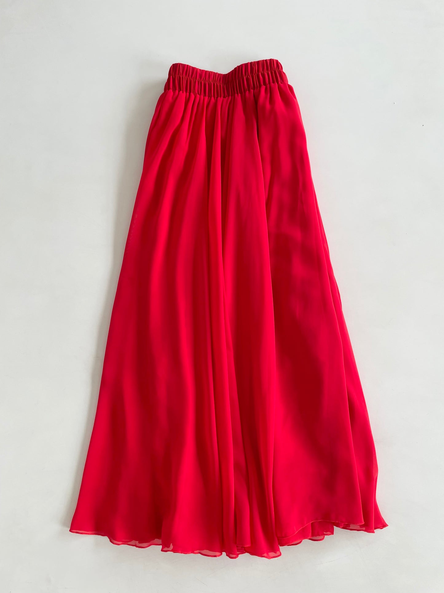 Flowy Red Skirt-Waist 28 to 38