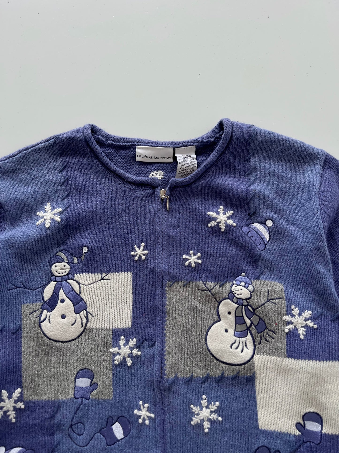 Croft&Barrow Christmas Zipper -Bust 44
