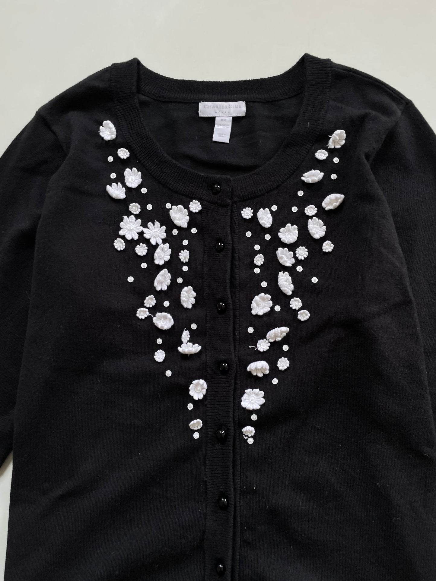 Charter Club Embroidered Sweater-Bust 44