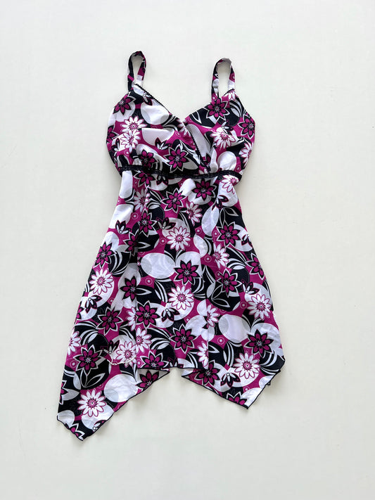 Floral Asymmetric Vintage Top-Bust 44 to 46